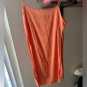 Orange mini slip dress